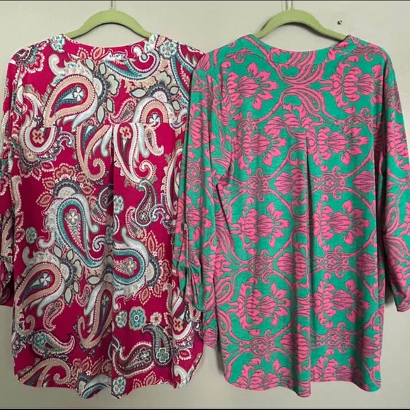 (2) Dear Scarlett Printed Tops Women’s Large - Picture 2 of 7